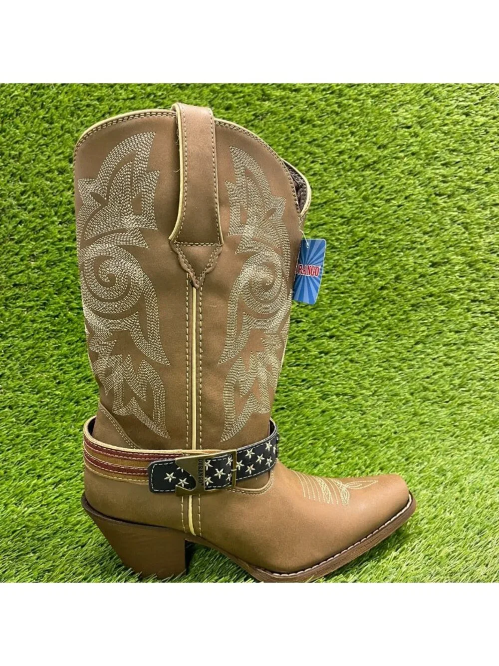 Durango Crush 12" Womens Size 7 Brown Cowgirl Western Snip Toe Fashion Boots